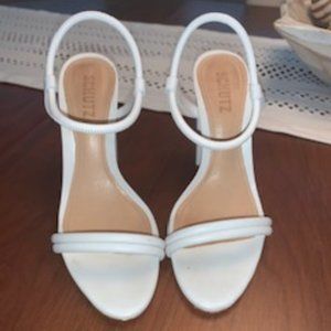 Schutz Pincesa High Heel Sandal in White